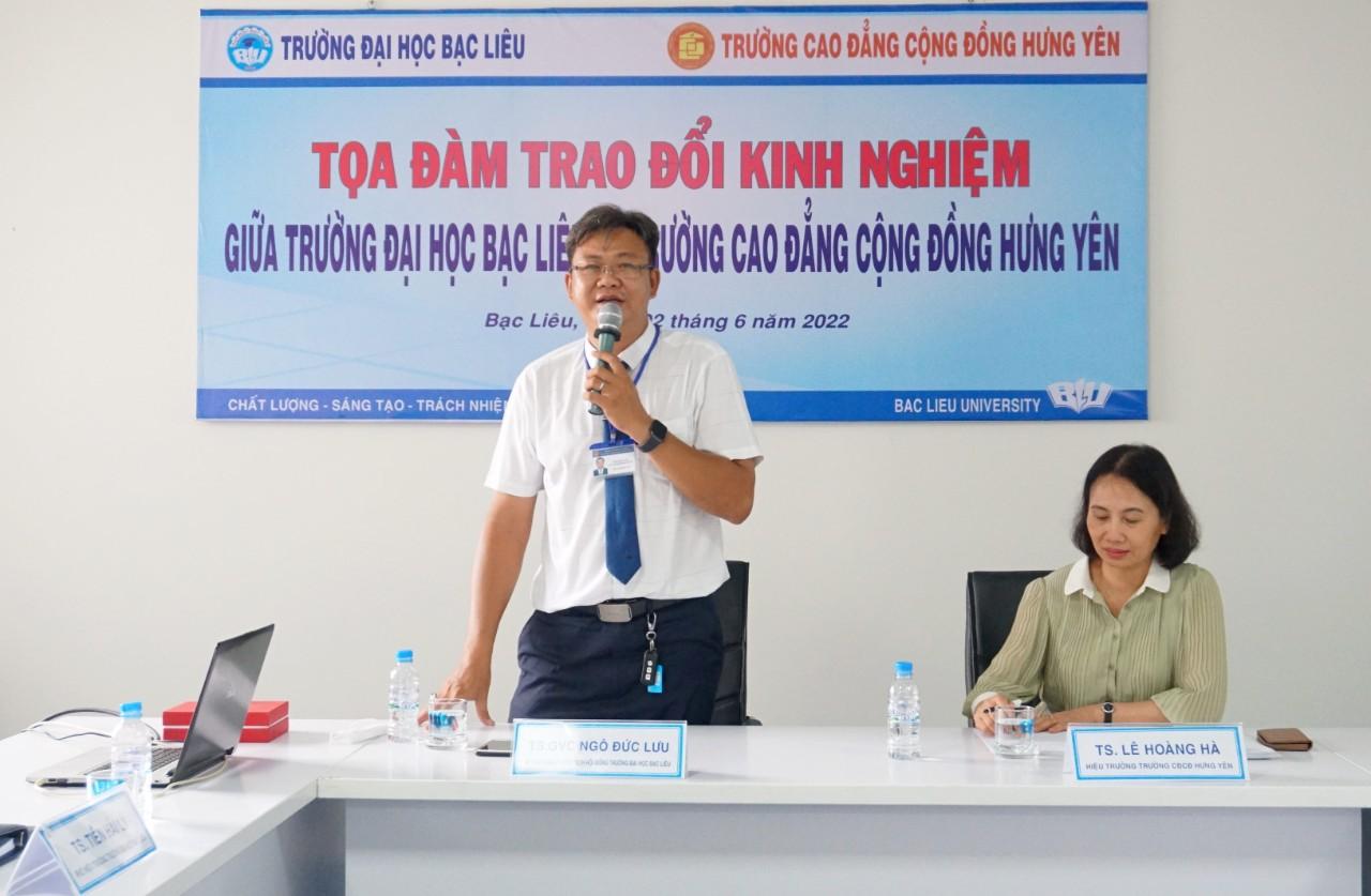 Trường Cao đẳng Cộng đồng Hưng Yên   giao lưu, chia sẻ kinh nghiệm với trường Đại học Bạc Liêu
